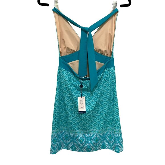 Talbots Cabana Life Swim Dress Halter Neck Built-in Briefs Turquoise Size S NWT‎ - Picture 3 of 11